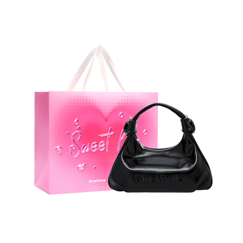 ONE TIME Мягкая и нежная сумочка-равиоли через плечо из натурального шоколада, Black 
ONE TIME Мягкая и нежная сумочка-равиоли через плечо из натурального шоколада, Black