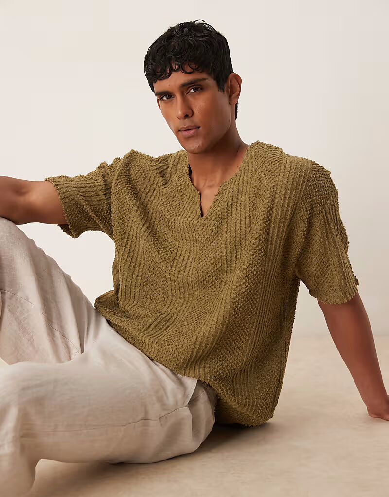 Футболка ASOS DESIGN свободного кроя с V-образным вырезом цвета хаки
Футболка ASOS DESIGN свободного кроя с V-образным вырезом цвета хаки