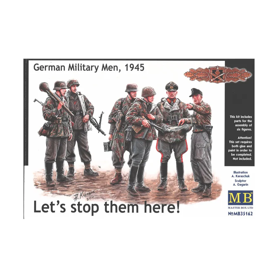 Немецкие военные, 1945 год — «Остановим их здесь!», WWII Models - Germany (1:35) (Master Box)
Немецкие военные, 1945 год — «Остановим их здесь!», WWII Models - Germany (1:35) (Master Box)