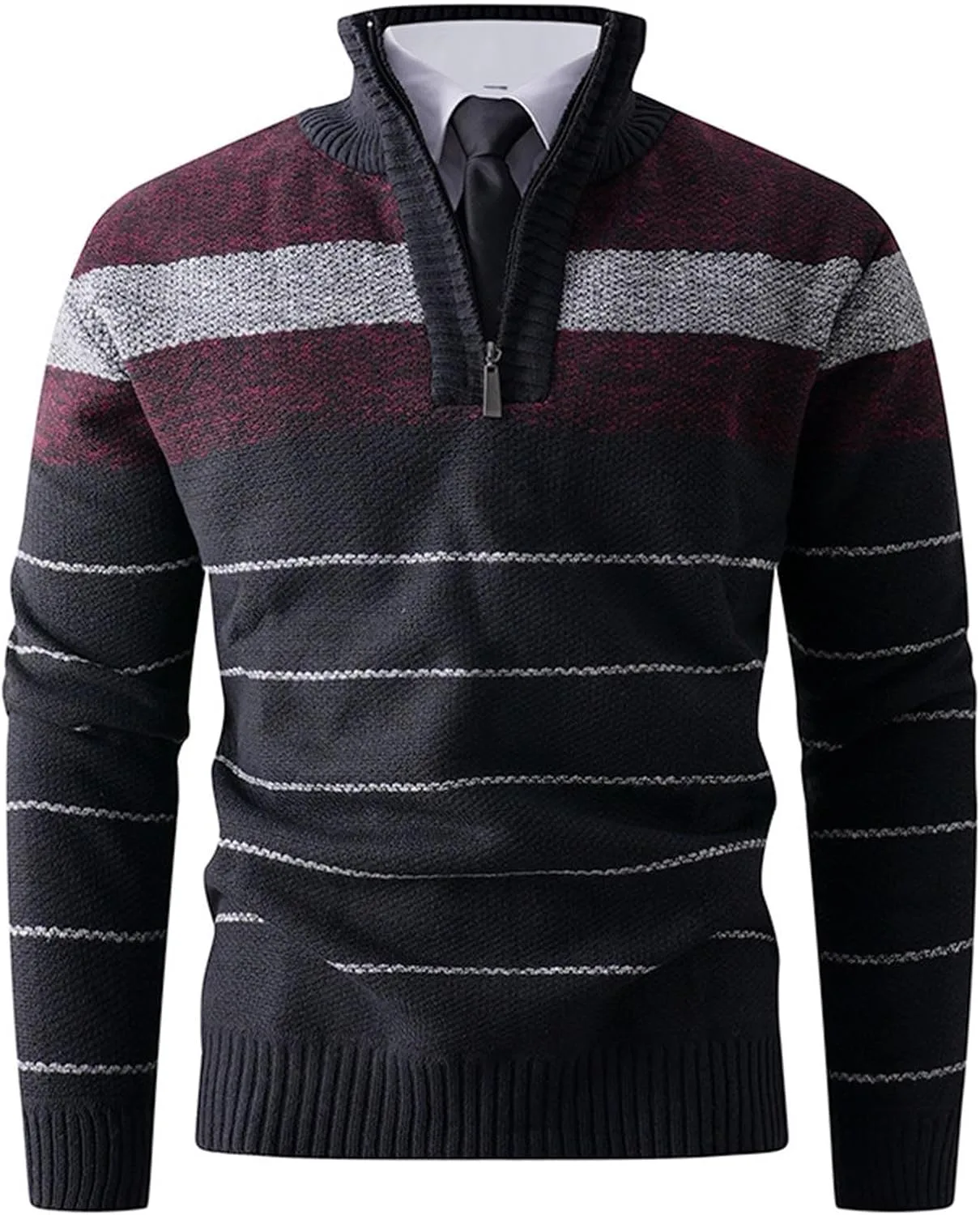 Мужской полузастегивающийся свитер с флисовой подкладкой, утолщенный воротник-стойка
Мужской полузастегивающийся свитер с флисовой подкладкой, утолщенный воротник-стойка