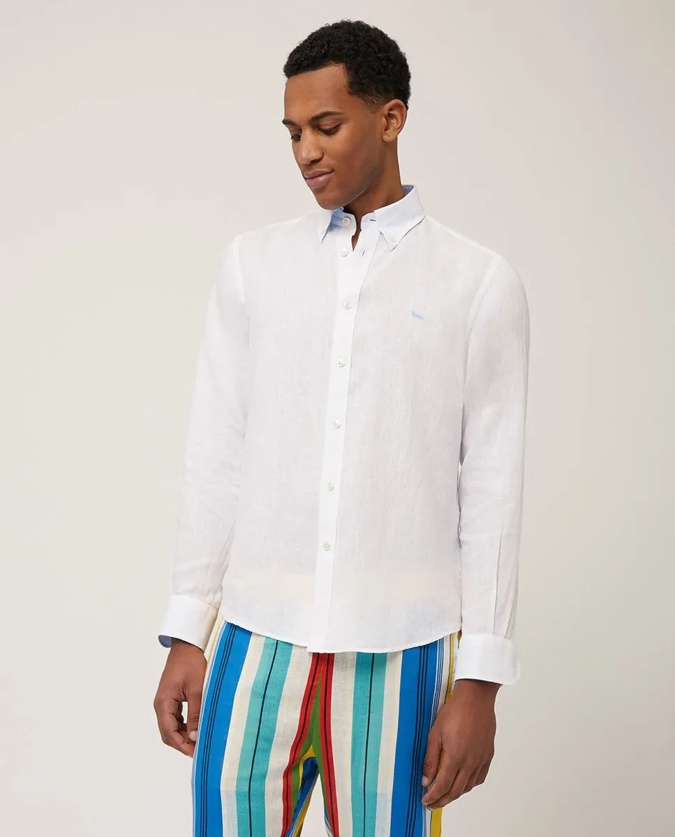 Мужская базовая спортивная рубашка с длинными рукавами из льна Harmont&Blaine, белый
Мужская базовая спортивная рубашка с длинными рукавами из льна Harmont&Blaine, белый