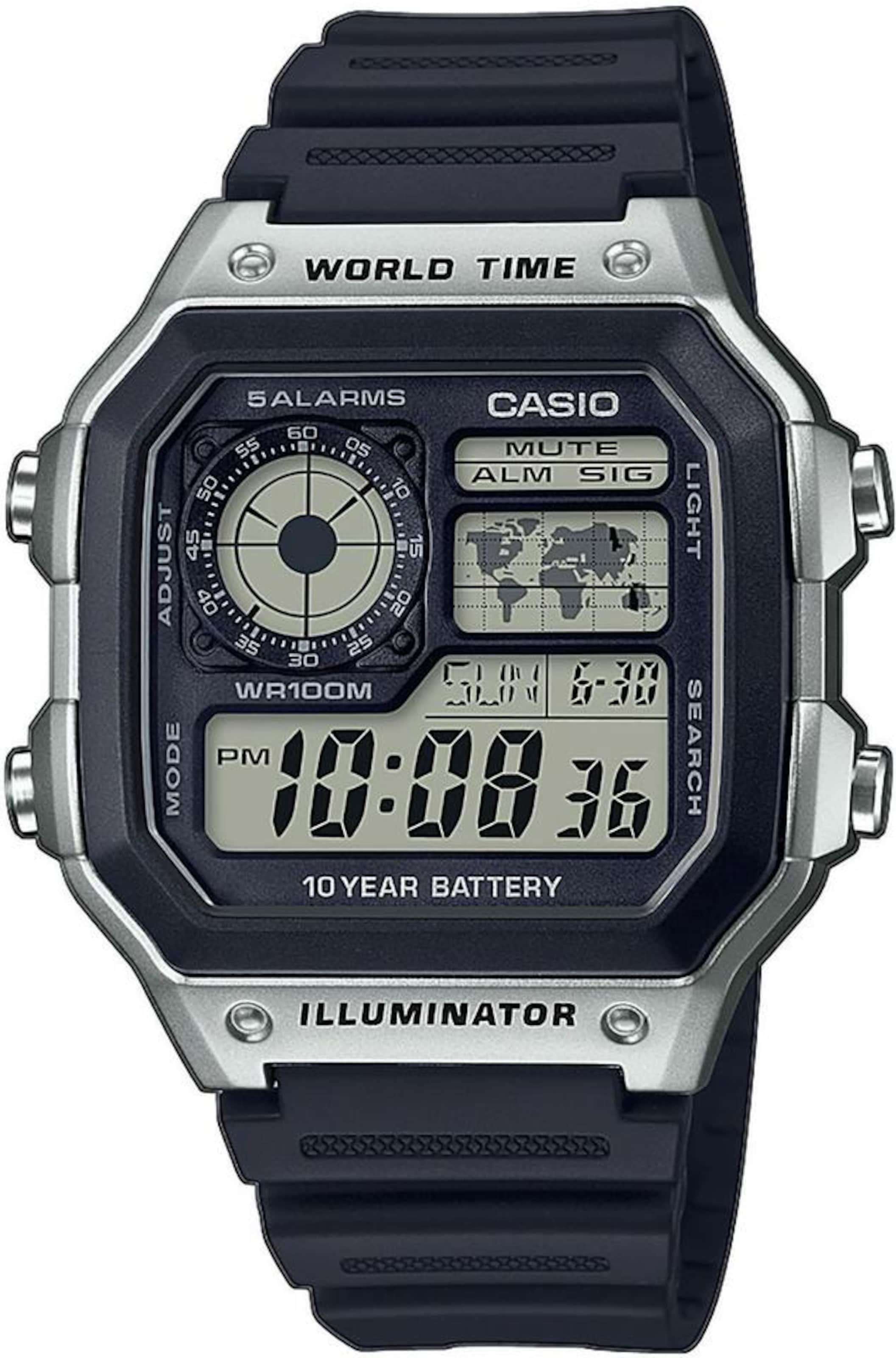 CASIO Цифровые часы 'AE-1200WH-1CVEF' в черном цвете
CASIO Цифровые часы 'AE-1200WH-1CVEF' в черном цвете