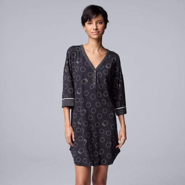Женская уютная ночная рубашка с рукавами локтя хенли Simply Vera Vera Wang, цвет black circles
Женская уютная ночная рубашка с рукавами локтя хенли Simply Vera Vera Wang, цвет black circles