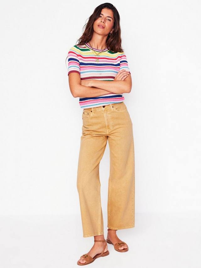 Хлопковые укороченные джинки с высокой посадкой и прямыми штанинами Boden, Buttermilk Yellow
Хлопковые укороченные джинки с высокой посадкой и прямыми штанинами Boden, Buttermilk Yellow