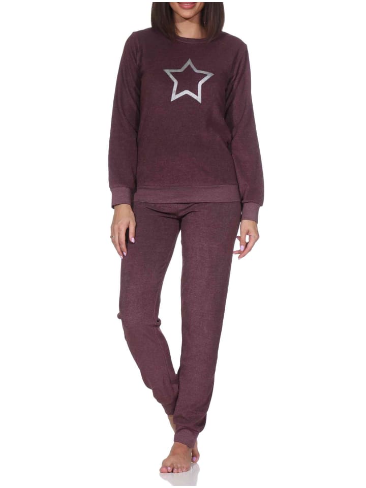 NORMANN Пижама из махровой ткани с длинными рукавами, манжетами и звездочками ягодного цвета
NORMANN Пижама из махровой ткани с длинными рукавами, манжетами и звездочками ягодного цвета