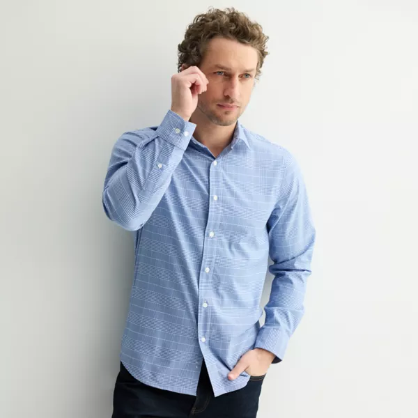 Мужская облегающая рубашка с длинным рукавом и принтом Sonoma Goods For Life, цвет blue glen
Мужская облегающая рубашка с длинным рукавом и принтом Sonoma Goods For Life, цвет blue glen