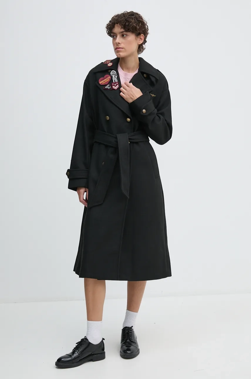 Плащ с добавлением шерсти Aeronautica Militare, черный
Плащ с добавлением шерсти Aeronautica Militare, черный