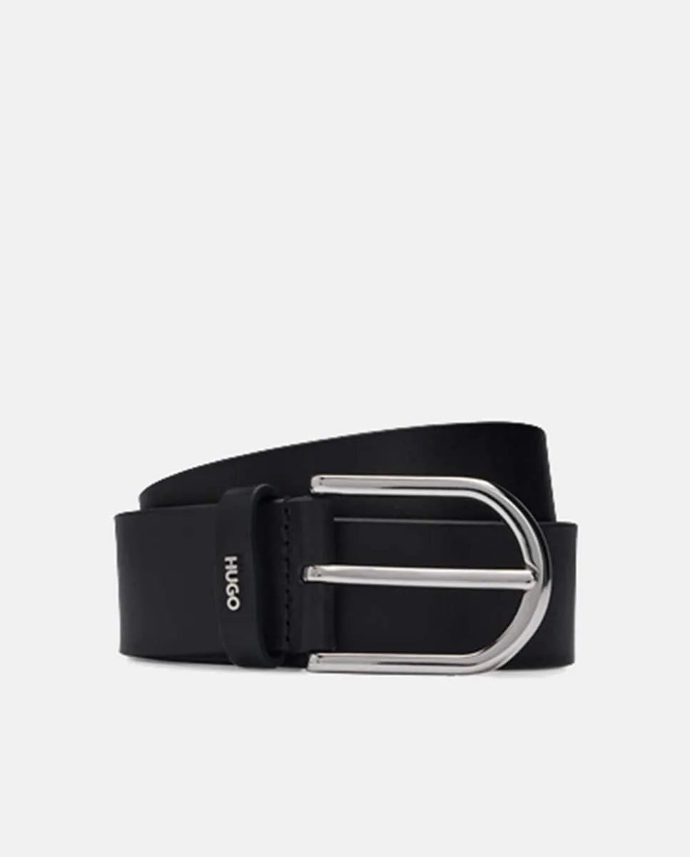 Женский кожаный ремень гладкий с пряжкой Hugo, черный
Женский кожаный ремень гладкий с пряжкой Hugo, черный