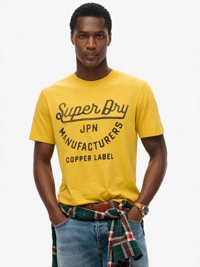 Футболка с надписью copper label script Superdry, цвет Pigment Yellow Slub 
Футболка с надписью copper label script Superdry, цвет Pigment Yellow Slub
