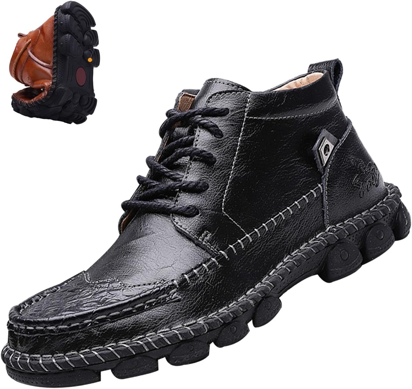 Мужские кожаные боевые ботинки MOYOWEI, винтажная итальянская ручная строчка, удобная нескользящая мягкая подошва, военные ботинки Чакка с короткой голенью, черный
Мужские кожаные боевые ботинки MOYOWEI, винтажная итальянская ручная строчка, удобная нескользящая мягкая подошва, военные ботинки Чакка с короткой голенью, черный