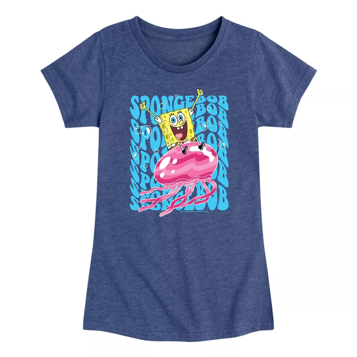 Футболка «Губка Боб верхом на медузе» для девочек 7–16 лет Licensed Character, синий 
Футболка «Губка Боб верхом на медузе» для девочек 7–16 лет Licensed Character, синий