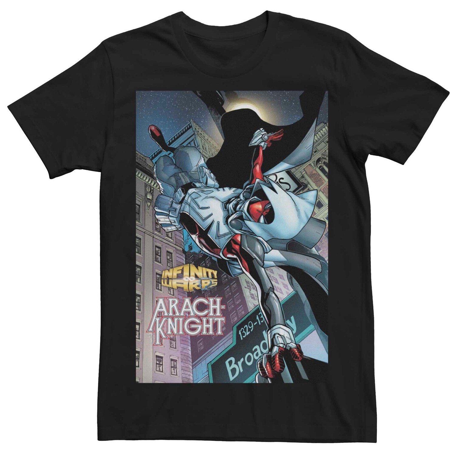 Мужская футболка с обложкой комиксов Marvel Arach-Knight Building Jump Licensed Character
Мужская футболка с обложкой комиксов Marvel Arach-Knight Building Jump Licensed Character
