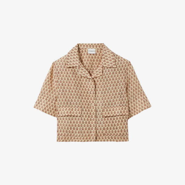 Рубашка Claudie Pierlot с принтом и отложным воротником, коричневый
Рубашка Claudie Pierlot с принтом и отложным воротником, коричневый