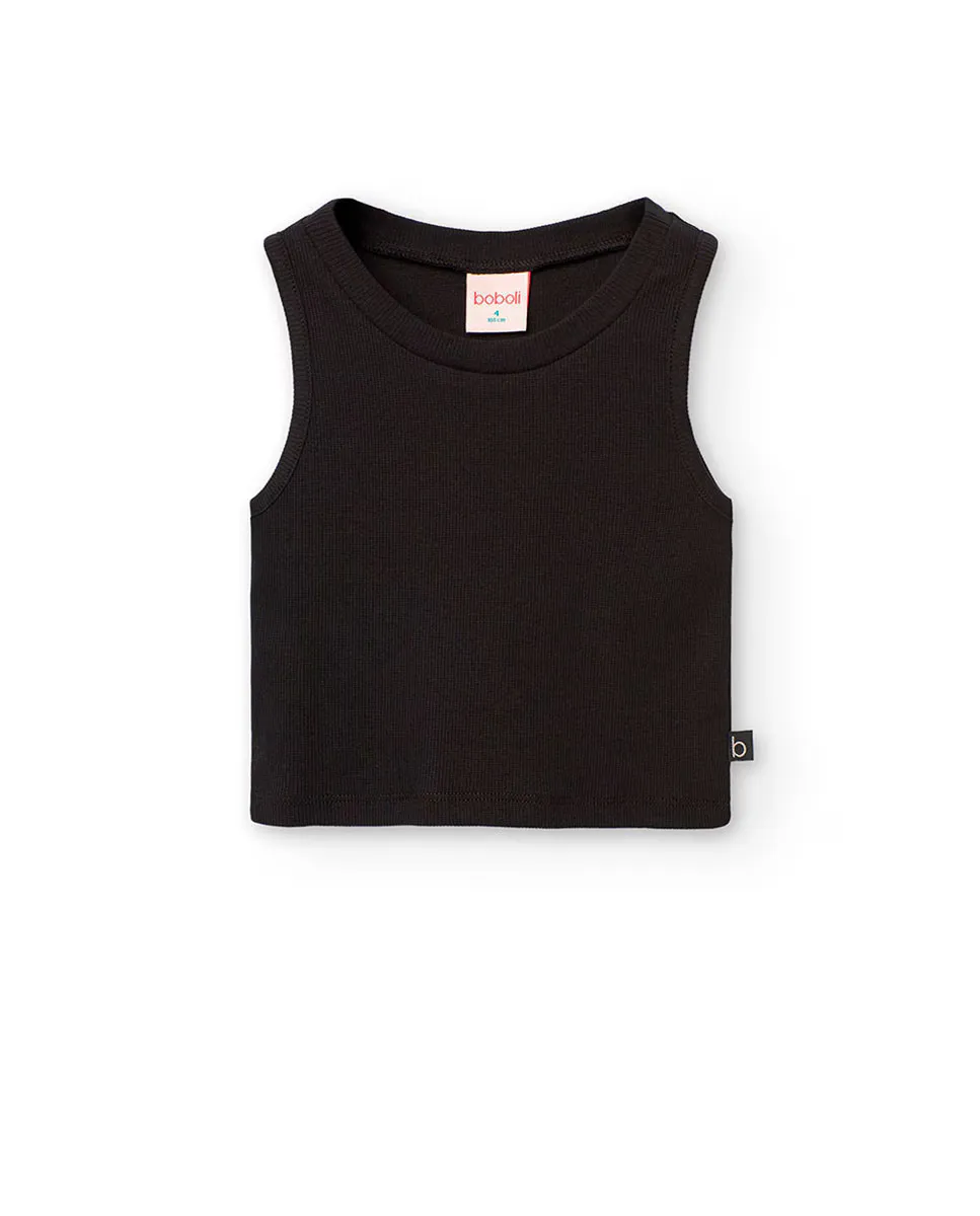Топ для девочек без рукавов с круглым вырезом Boboli, чёрный
Топ для девочек без рукавов с круглым вырезом Boboli, чёрный