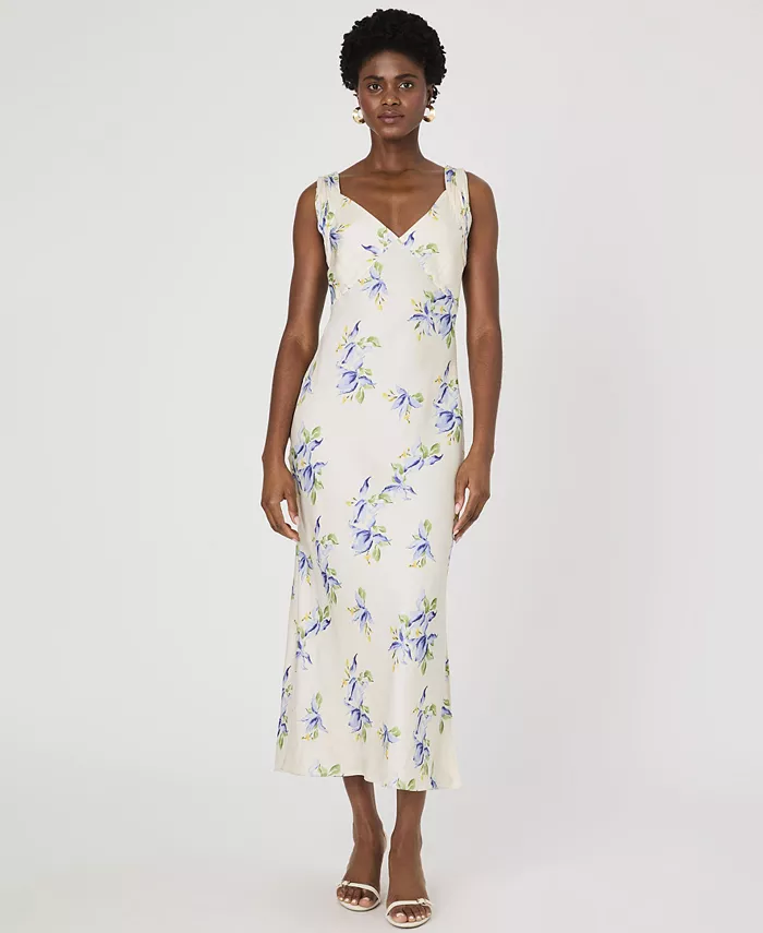 Женское платье-футляр Ennis Satin French Connection, слоновая кость/кремовый 
Женское платье-футляр Ennis Satin French Connection, слоновая кость/кремовый