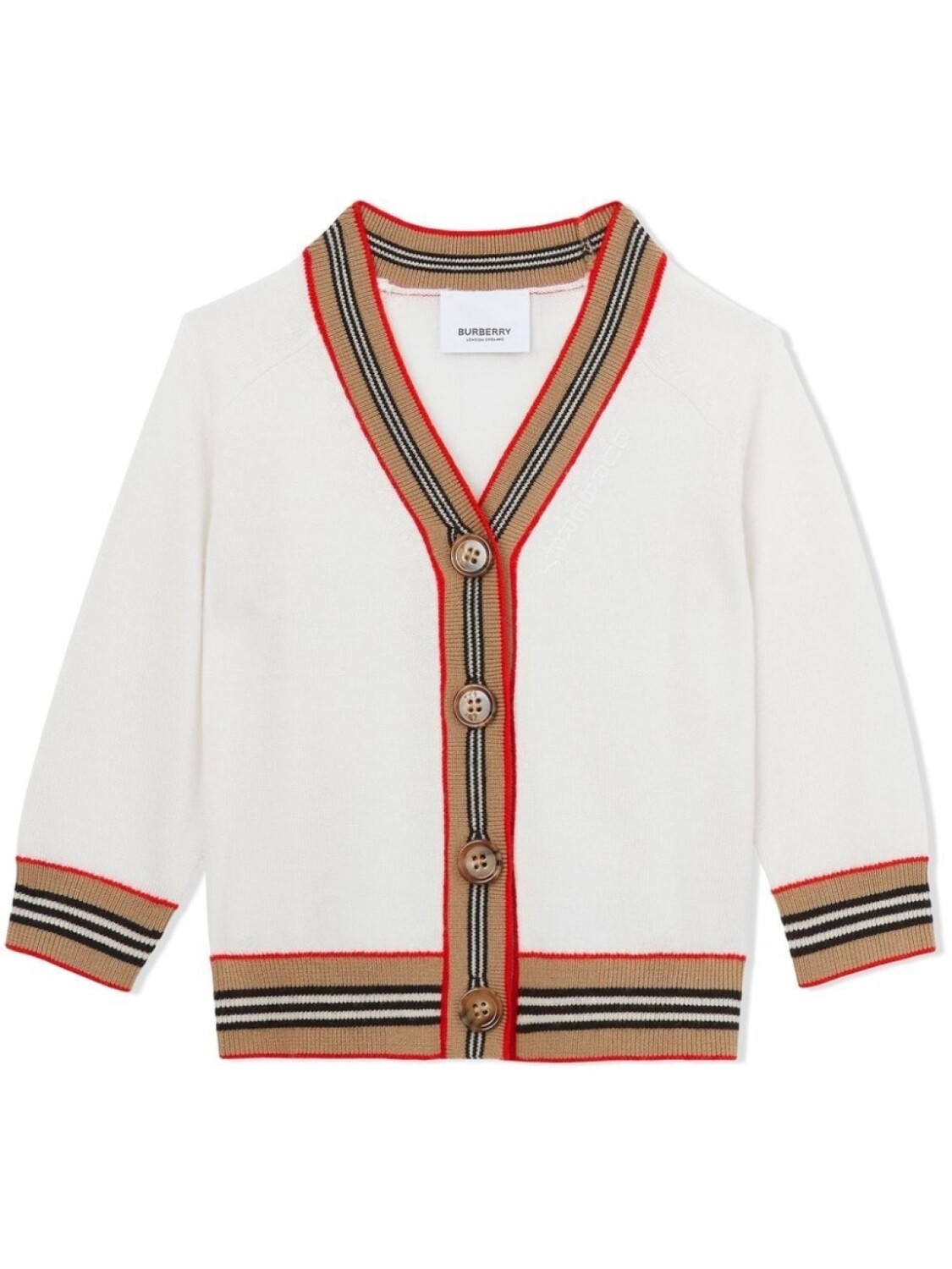 Burberry Kids шерстяной кардиган в полоску Icon Stripe, белый
Burberry Kids шерстяной кардиган в полоску Icon Stripe, белый