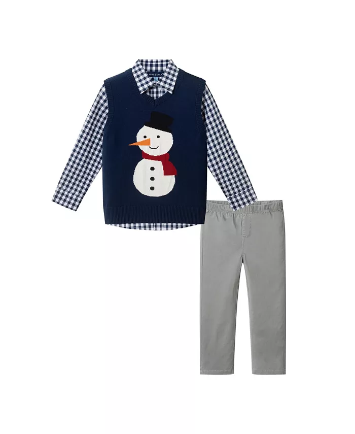 Комплект свитера и жилета со снеговиком для мальчиков Andy & Evan, синий
Комплект свитера и жилета со снеговиком для мальчиков Andy & Evan, синий