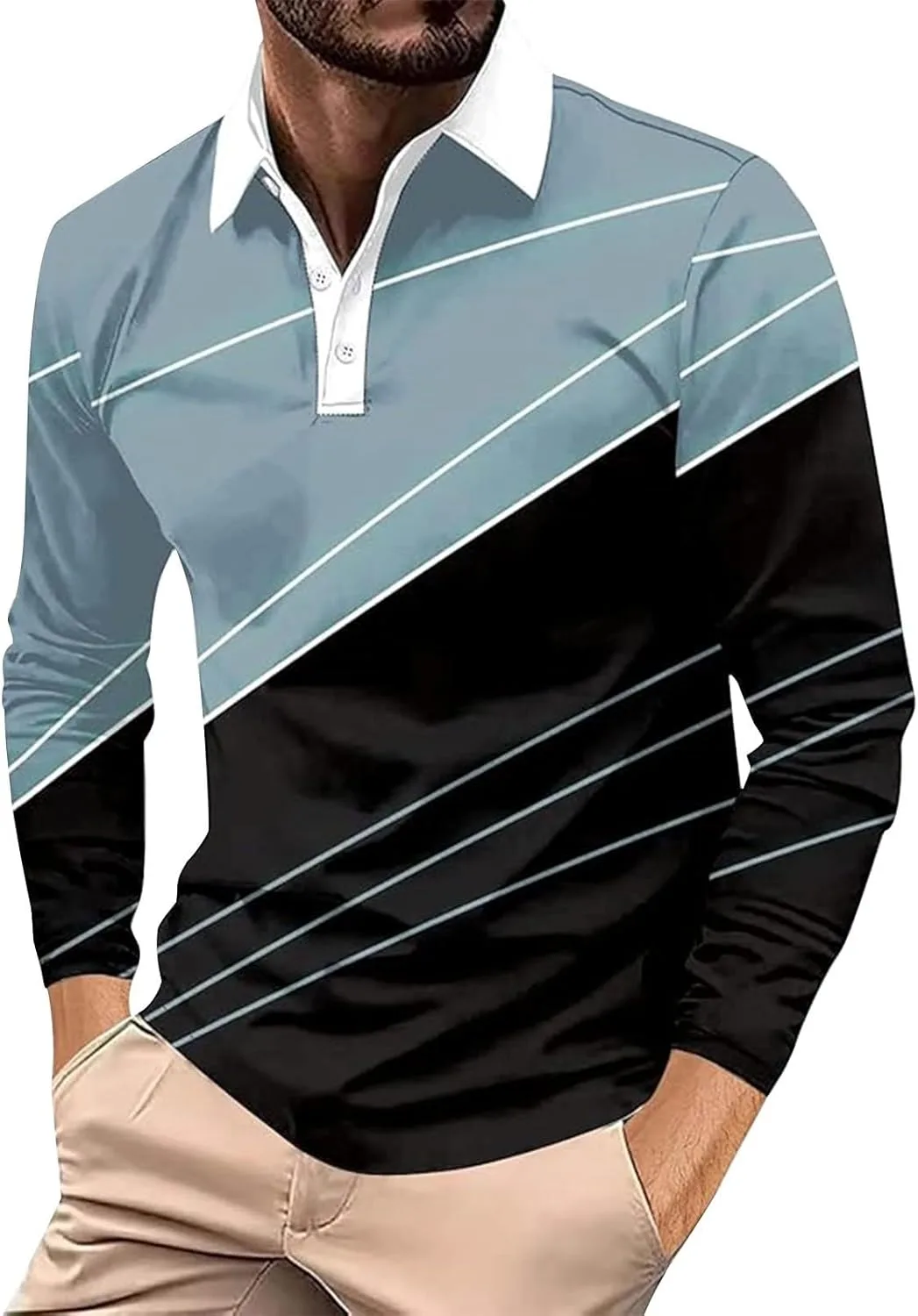 Мужская поло с длинным рукавом 2025, casual, цветной блок, regular fit
Мужская поло с длинным рукавом 2025, casual, цветной блок, regular fit