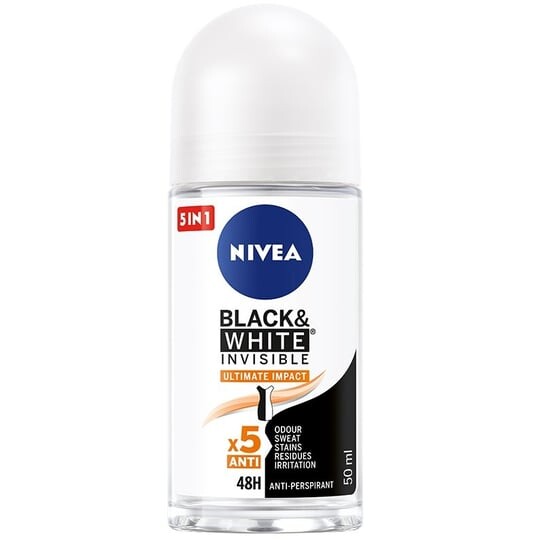 Шариковый антиперспирант 50мл Nivea, Black&White Invisible Ultimate Impact
Шариковый антиперспирант 50мл Nivea, Black&White Invisible Ultimate Impact