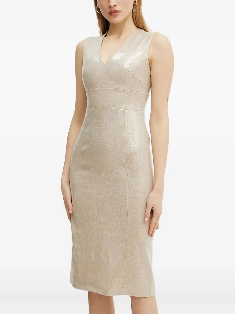 Платье миди с V-образным вырезом Silvian Heach, нейтральный
Платье миди с V-образным вырезом Silvian Heach, нейтральный