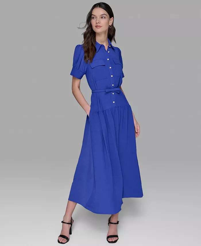 Женская рубашка-платье миди с поясом и рукавами-фонариками KARL LAGERFELD PARIS, синий
Женская рубашка-платье миди с поясом и рукавами-фонариками KARL LAGERFELD PARIS, синий