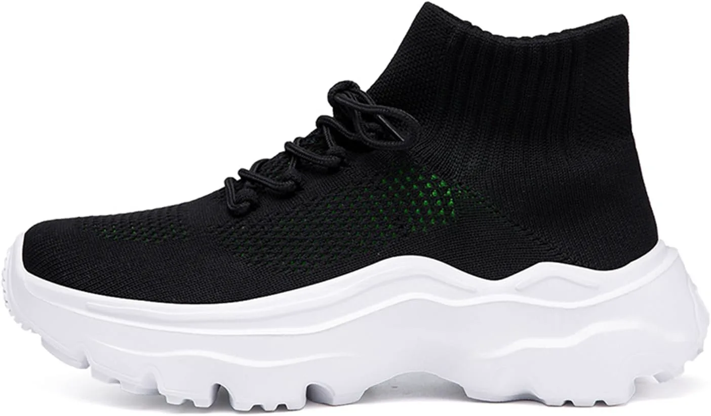 Кроссовки LLTMALL для женщин и мужчин с толстой подошвой, высокие, с шнуровкой, легкие, из сетчатого материала для бега, черный/зеленый
Кроссовки LLTMALL для женщин и мужчин с толстой подошвой, высокие, с шнуровкой, легкие, из сетчатого материала для бега, черный/зеленый