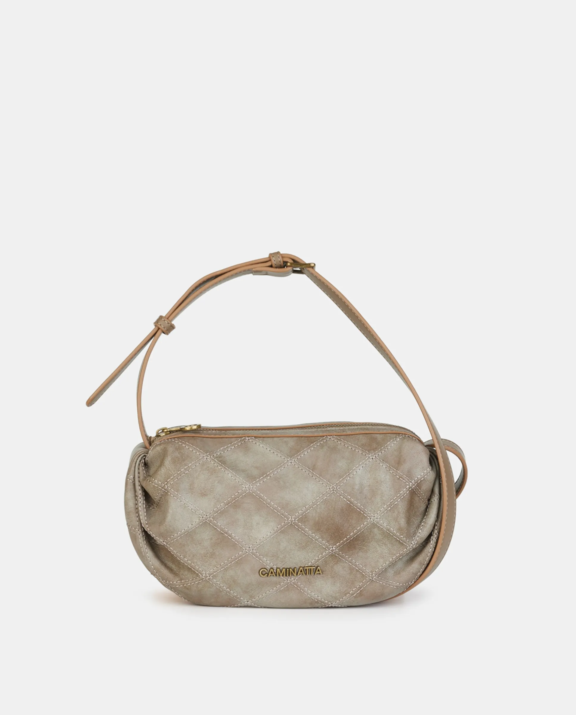 Сумка через плечо с молнией Caminatta, серо-коричневый 
Сумка через плечо с молнией Caminatta, серо-коричневый