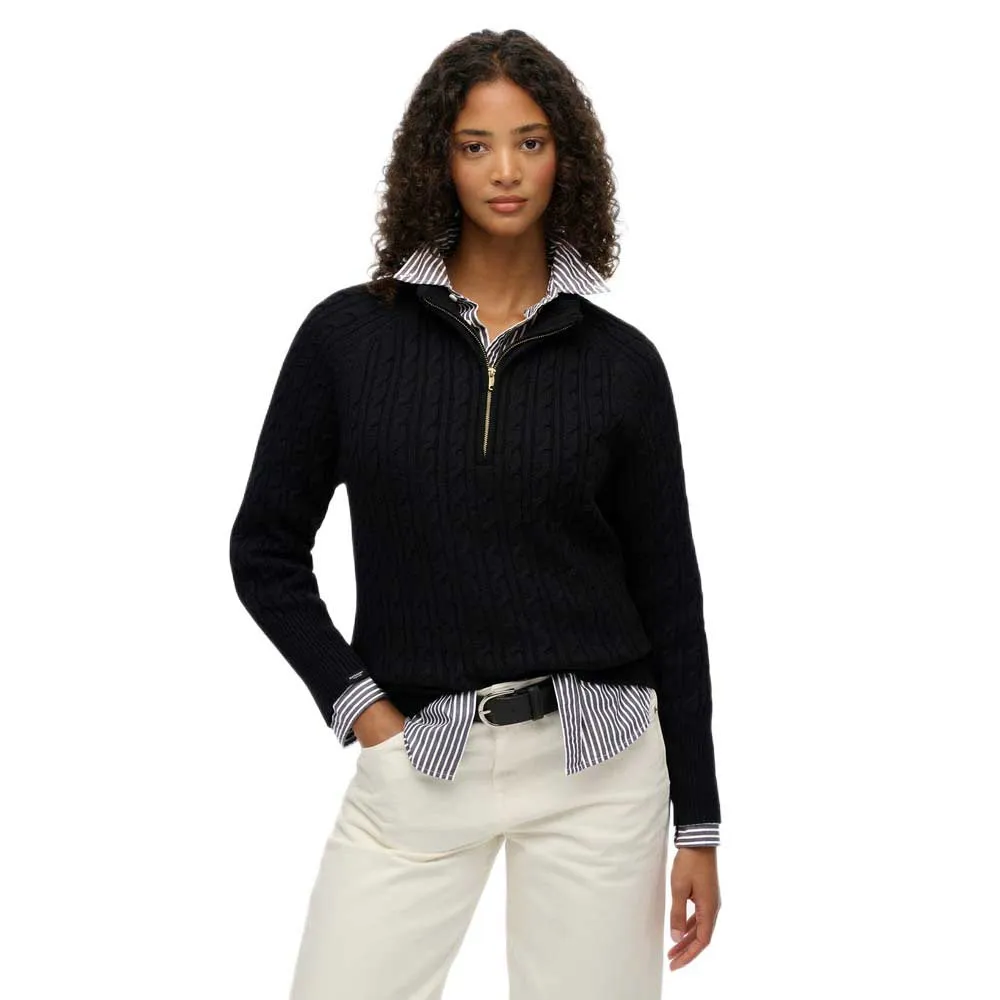 Свитер Superdry Brushed Cable half zip, черный
Свитер Superdry Brushed Cable half zip, черный