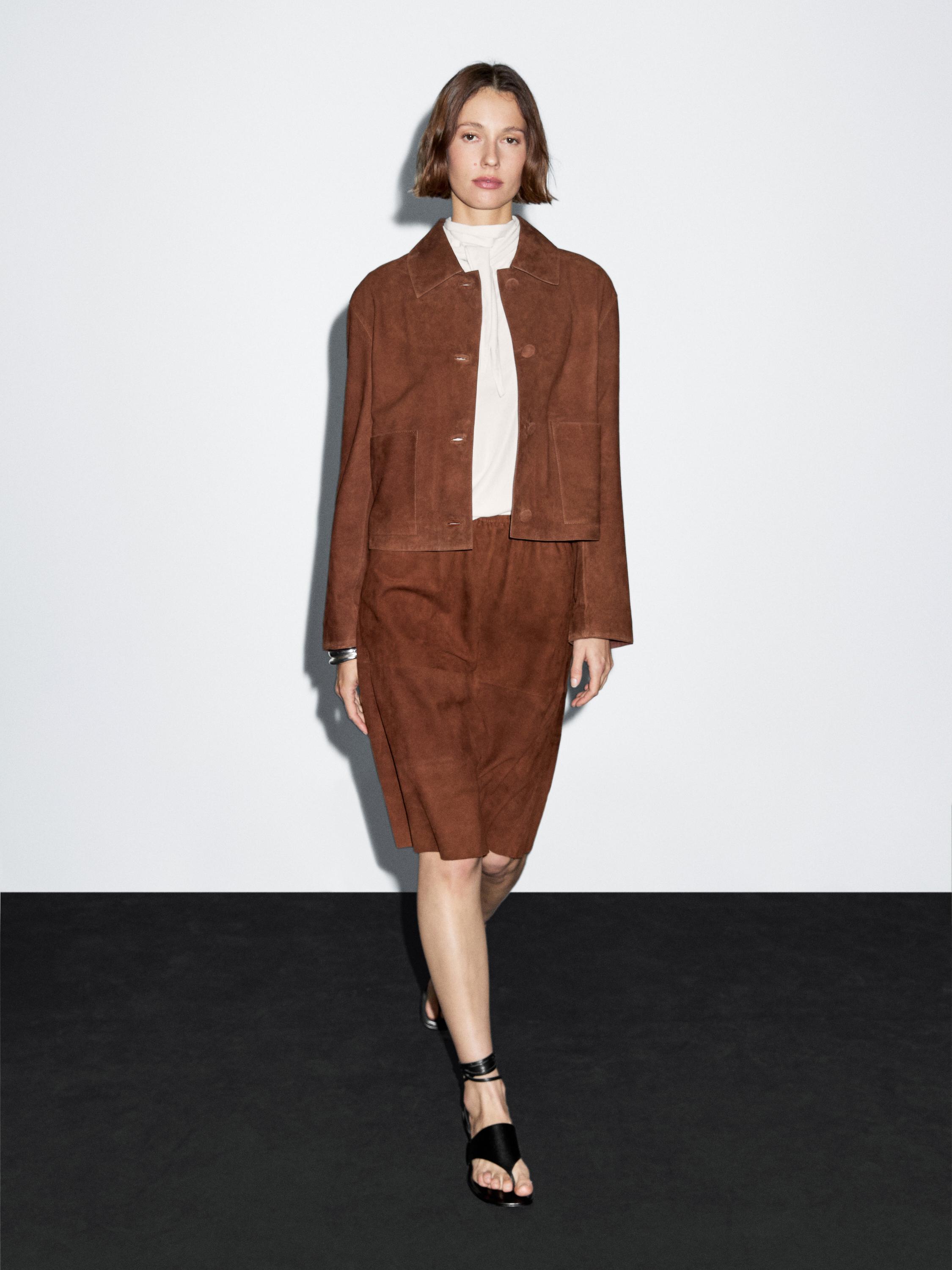 Юбка прямого кроя из замши и кожи Massimo Dutti, Russet
Юбка прямого кроя из замши и кожи Massimo Dutti, Russet