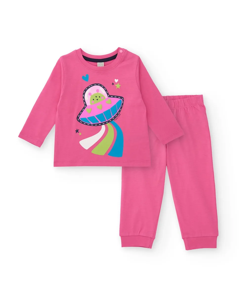 Хлопковая пижама для малыша розового цвета с рисунком космического корабля Tuc tuc
Хлопковая пижама для малыша розового цвета с рисунком космического корабля Tuc tuc