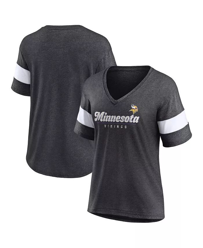 Женская футболка Minnesota Vikings Give It All Tri-Blend цвета меланжевого угля с коротким рукавом и V-образным вырезом Fanatics
Женская футболка Minnesota Vikings Give It All Tri-Blend цвета меланжевого угля с коротким рукавом и V-образным вырезом Fanatics
