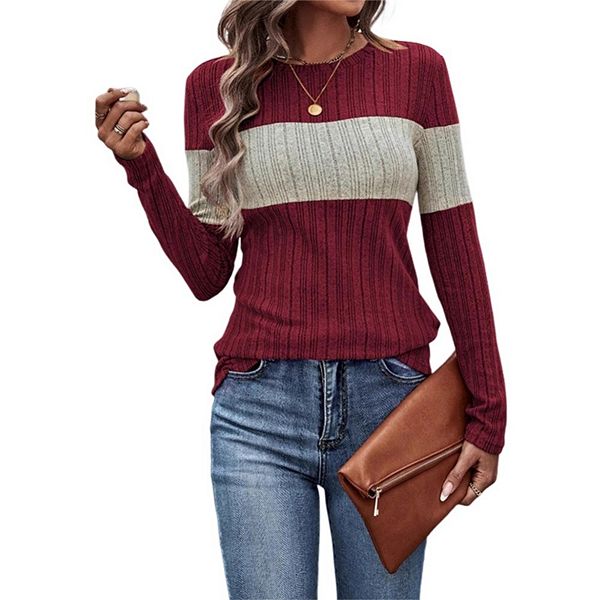 Женский легкий свитер с длинным рукавом в полоску, воротник-экипаж Yesfashion, Wine Red Stripe
Женский легкий свитер с длинным рукавом в полоску, воротник-экипаж Yesfashion, Wine Red Stripe
