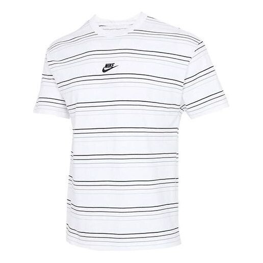 Футболка спортивная с вышитым логотипом в полоску свободная вязка спортивные с коротким рукавом Nike, белый
Футболка спортивная с вышитым логотипом в полоску свободная вязка спортивные с коротким рукавом Nike, белый