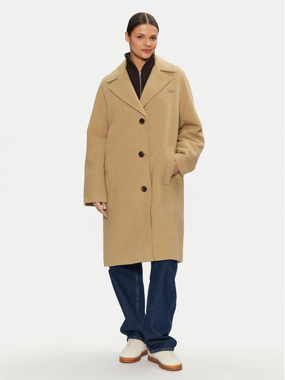 Шерстяное пальто обычного кроя Tommy Jeans, бежевый 
Шерстяное пальто обычного кроя Tommy Jeans, бежевый