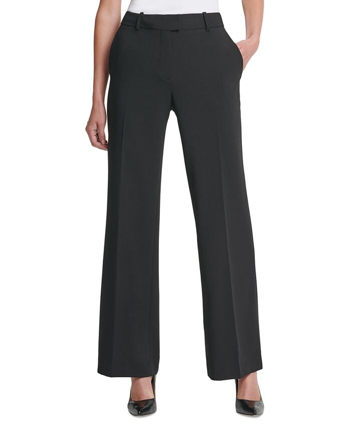 Однотонные широкие брюки Petite с фиксированной талией и наклонными карманами DKNY, черный
Однотонные широкие брюки Petite с фиксированной талией и наклонными карманами DKNY, черный