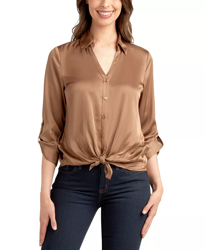 Атласный топ для юниоров с рукавами 3/4 и завязками спереди BCX, коричневый
Атласный топ для юниоров с рукавами 3/4 и завязками спереди BCX, коричневый