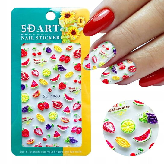 5D наклейки для украшения ногтей с фруктовыми узорами K068, Frezarkowo
5D наклейки для украшения ногтей с фруктовыми узорами K068, Frezarkowo