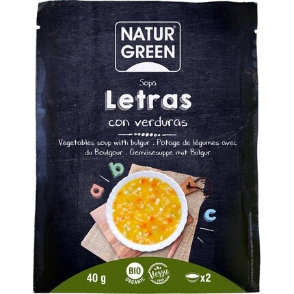 Naturgreen Сопа Letras Verduras 40г
Naturgreen Сопа Letras Verduras 40г