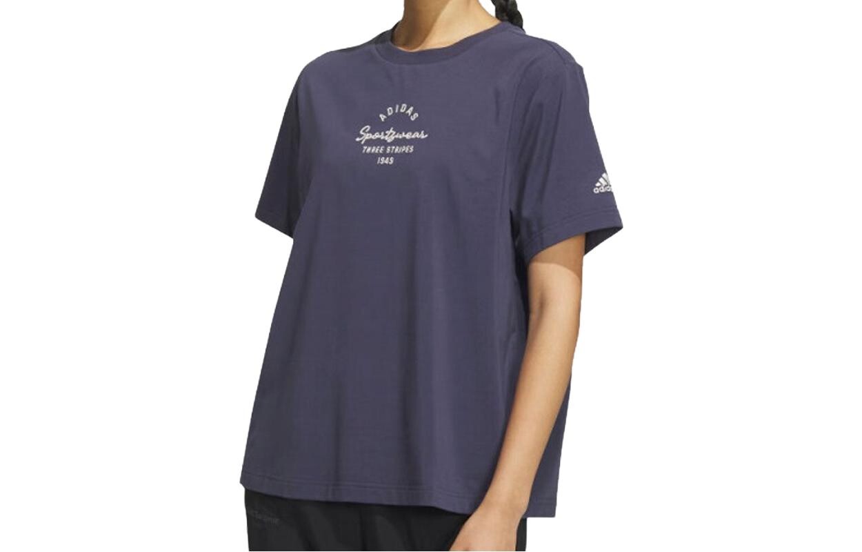 Футболка женская темно-синяя Adidas 
Футболка женская темно-синяя Adidas