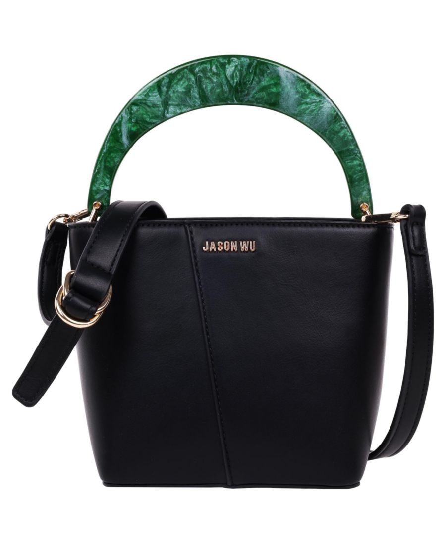 Небольшая гладкая сумка-тоут из искусственной кожи с акриловой ручкой Jason Wu, Black
Небольшая гладкая сумка-тоут из искусственной кожи с акриловой ручкой Jason Wu, Black