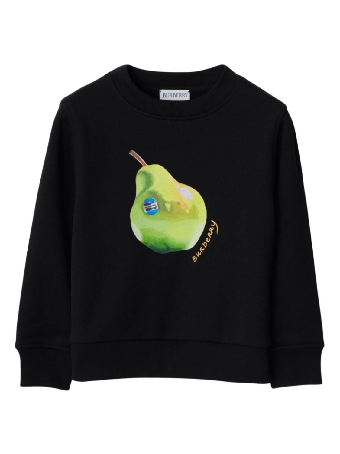 Burberry Kids хлопковая толстовка с круглым вырезом грушевого цвета, черный