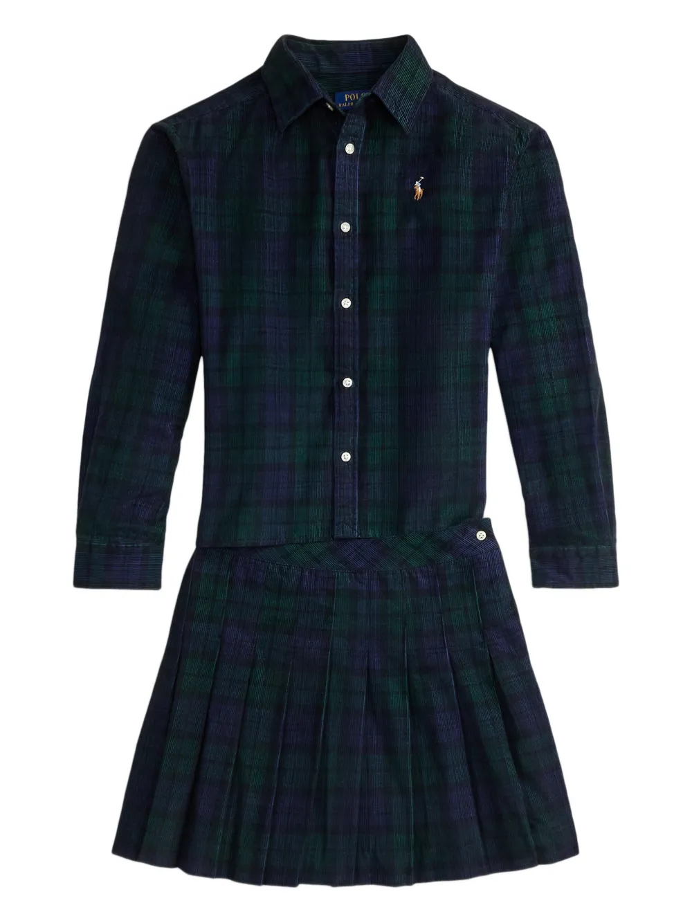 Комплект из юбки и рубашки в клетку POLO RALPH LAUREN KIDS, синий
Комплект из юбки и рубашки в клетку POLO RALPH LAUREN KIDS, синий