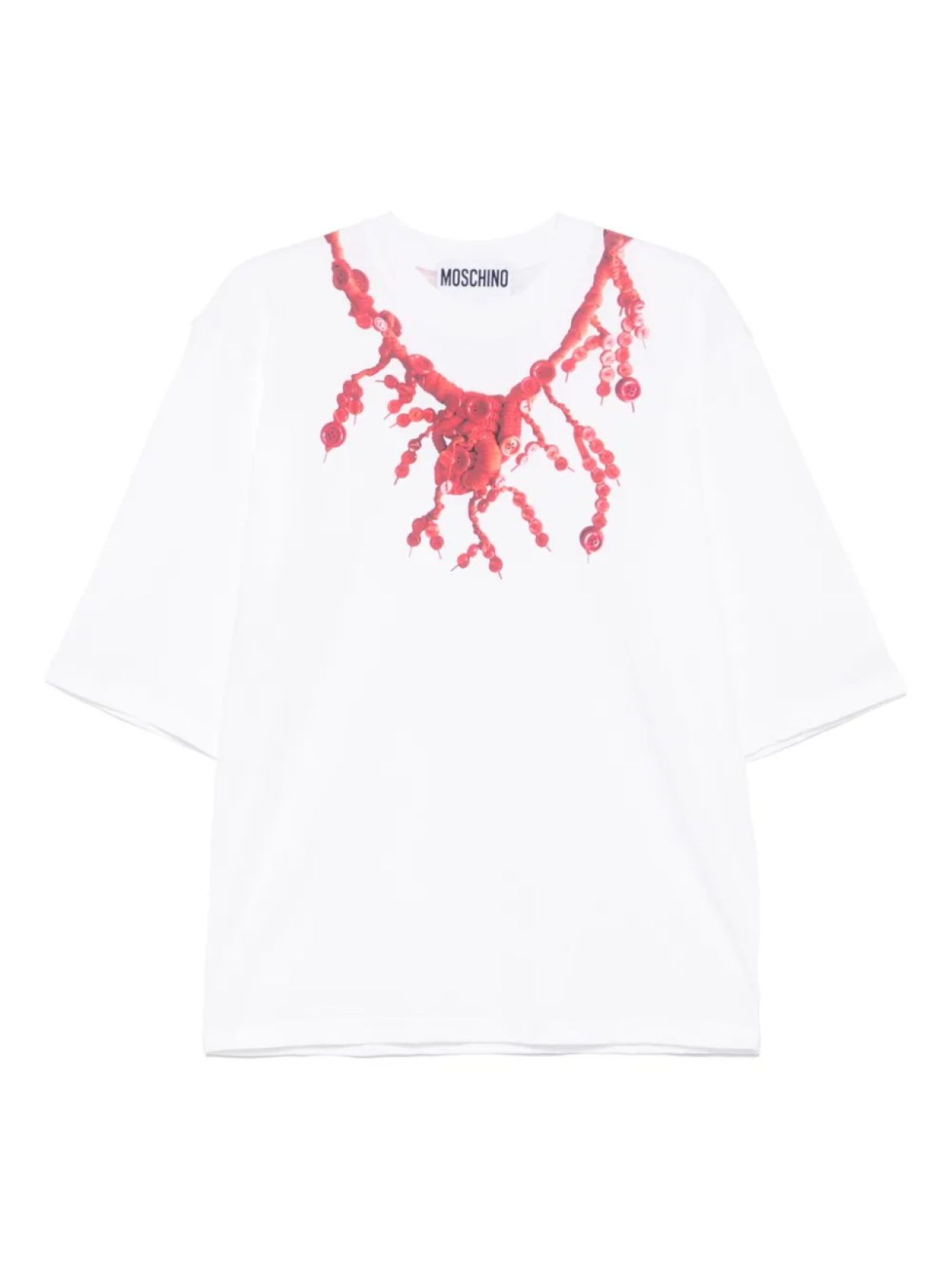 Футболка с принтом из коллаборации с Judy Blame Moschino, белый
Футболка с принтом из коллаборации с Judy Blame Moschino, белый