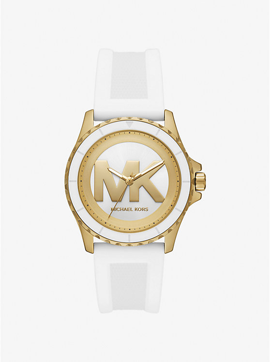 Крупные часы everest из золота и силикона Michael Kors, белый
Крупные часы everest из золота и силикона Michael Kors, белый