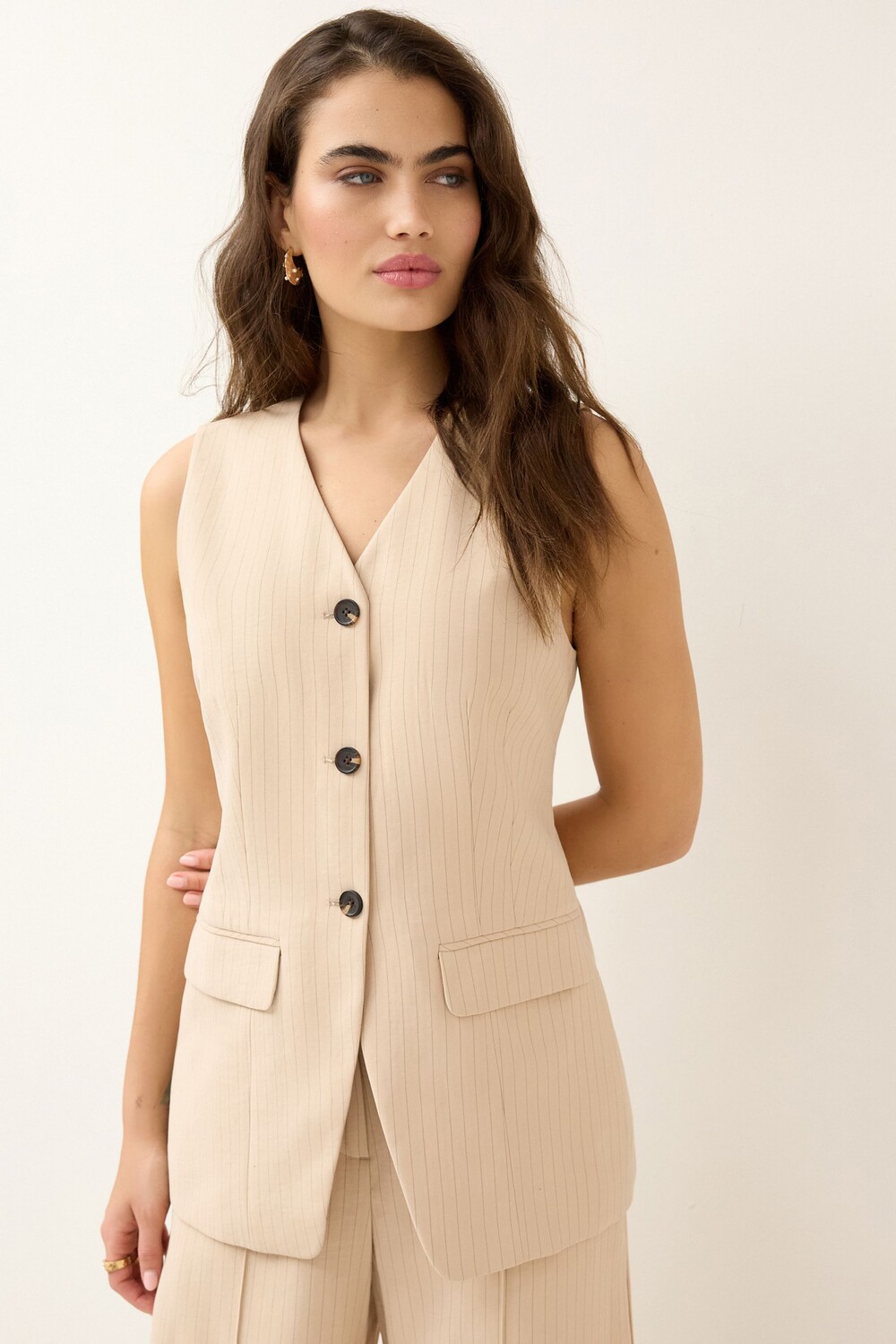 Жилет в тонкую полоску Next, нейтральный
Жилет в тонкую полоску Next, нейтральный