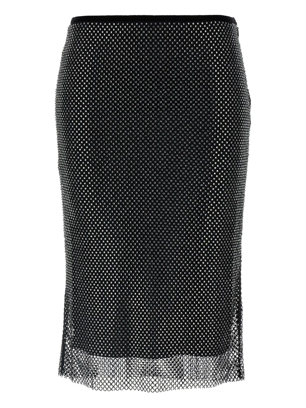 Юбка из сетки, украшенная стразами SPORTMAX, черный 
Юбка из сетки, украшенная стразами SPORTMAX, черный