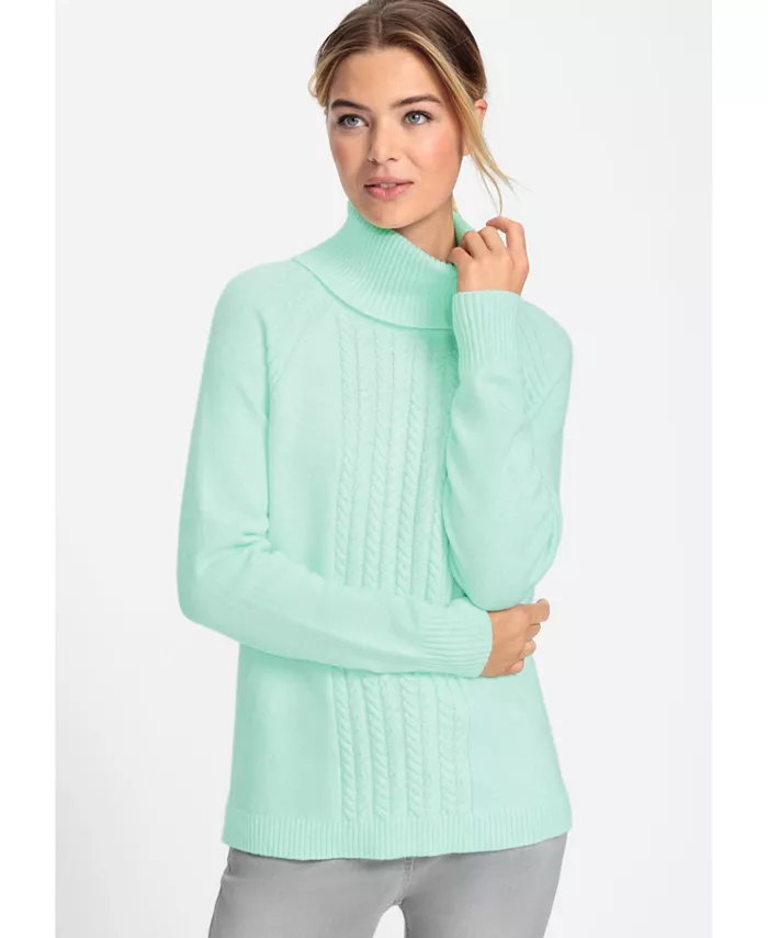 Женский свитер с высоким воротом из косовой вязки Olsen, зеленый
Женский свитер с высоким воротом из косовой вязки Olsen, зеленый