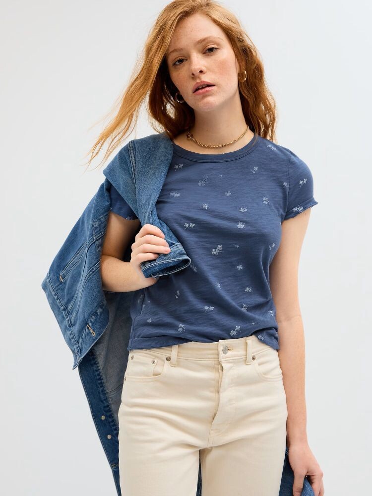 Футболка с рисунком Gap, синий 
Футболка с рисунком Gap, синий