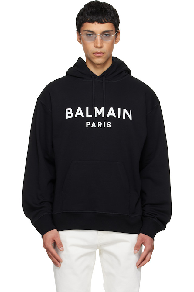 Худи из хлопка с принтом Balmain, черный
Худи из хлопка с принтом Balmain, черный