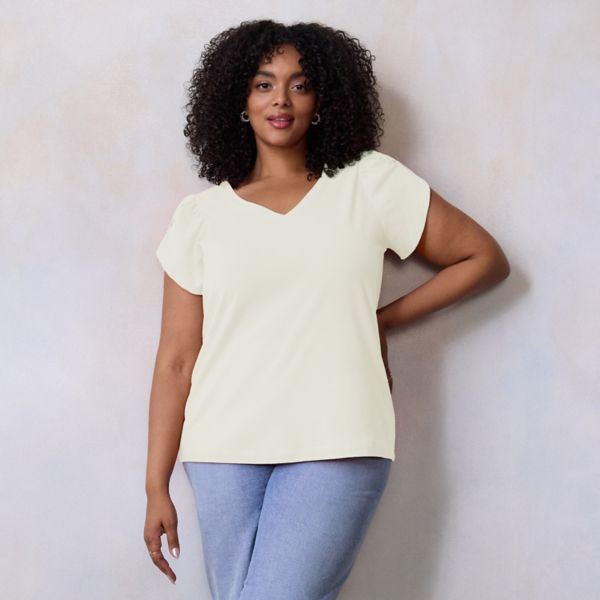 Футболка большого размера с рукавами-тюльпанами и V-образным вырезом Lc Lauren Conrad, цвет stone white
Футболка большого размера с рукавами-тюльпанами и V-образным вырезом Lc Lauren Conrad, цвет stone white